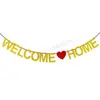 Bandera de Tirar de Bienvenida a Casa con Purpurina Transfronteriza Bandera de Tirar de Bienvenida a Casa para Cumpleaños Banner de Decoración para Fiesta de Boda