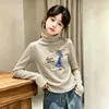 Ropa interior térmica de forro polar para niña, cuello semi-alto, a rayas, Otoño Invierno 2026, nuevo, lindo, para bebé niña, manga larga, top cepillado