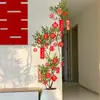 Linterna de Boda Planta en Maceta Decoración Colgante Decoración de Planta de Boda Colgante de Boda Arreglo de Habitación de Boda Planta Verde Bonsái con el Carácter "Doble Felicidad" Colgando del Árbol