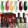 Set de Esmalte en Gel para Uñas de 7/8 Piezas, Arte de Uñas Temático Navideño, Capa Superior, Capa Base, Set de Cuidado para Uñas, Producto de Venta Caliente Transfronterizo