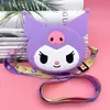Bolsa Infantil Kuromi Sanrio Linda Dibujo Animado Niña Pequeña Estudiante Monedero Bolsa de Silicona Impermeable