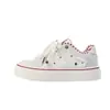 Zapatillas blancas de suela gruesa para mujer, nuevo modelo de otoño 2026, zapatos de lona de cuero extremadamente elegantes con estrellas, zapatillas casuales versátiles para mujer