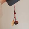 Llave de cadena Colgante Ruyi de Palisandro Natural Caqui Buena Acción Cacahuete Colgante de Bolsa Nuevo Estilo Chino Antiguo Colgante de Cuerda de Wadeo