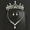 Conjunto de Princesa Luxuoso e Elegante para Noiva, Acessórios de Cabelo de Três Peças, Conjunto de Casamento de Alta Qualidade: Colar, Brincos, Coroa