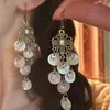 Pendientes de estilo exótico más vendidos, ganchos de oreja clásicos elegantes artísticos vintage, pendientes colgantes de borla de moda huecos versátiles