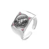 Anillo de Moneda Antigua Griega Nuevo Transfronterizo Plata de Ley al por Mayor Estilo Étnico Simple Pájaro Moneda Abierto Ajustable