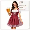 Fantasia de Oktoberfest de Carnaval Alemão Traje de Servente Dirndl Bávaro de Munique Vestido Pastoral de Fazenda