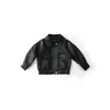 Fábrica de origen chaqueta de cuero para niñas niños MDD primavera y otoño chaqueta de cuero solapa para niños bebé 2026 chaqueta de motocicleta pura