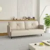 Sofá pequeño para apartamento, sala de estar moderna minimalista, sofá de línea recta de cuero para sala de estar, sofá para recepción de oficina