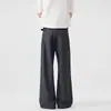 Pantalones Casuales Sueltos para Hombre Estilo Americano Moderno de Moda Pantalones Largos Caídos Cleanfit Color Sólido de Pierna Ancha