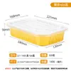 Caja rectangular de papel de aluminio dorado, recipiente de papel de aluminio engrosado, caja de embalaje para llevar con sello para sopa, caja de papel de aluminio aislada al por mayor
