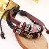Pulsera de Cuero Personalizada Artística Retro, Pulsera de Cuero Genuino con Cuentas Moderna y Versátil, Pulsera de Nuevo Estilo