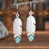 Aretes Largos Vintage Populares Bohemios en Forma de Gota Moda Creativa Campanas Aretes Acrílicos Turquesa para Mujer