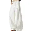 Jeans branco retro americano de cintura alta com perna curva, unissex, com design high-street, corte solto, efeito emagrecedor e uma silhueta fluida de perna larga