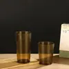 Plástico PC Acrílico Cadena de Restaurantes Rayado Vaso de Agua Transparente Ámbar Té Bebida Jugo Bebida Fría Vaso