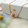 100 Mensajes Te Amo Cadena para Clavícula de Mujer Colgante de Alas de Ángel Proyección de Corazón Collar No se Desvanece Moderno Versátil