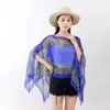 Chal de nuez de anacardo protector solar para mujer, gasa, hebilla de perla, parasol, versátil, toalla de playa extralarga, bufanda mágica multifuncional