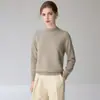 Suéter de cachemira para mujer con cuello semialto y mangas raglán, jersey holgado y suave para otoño, color liso, adecuado para ir al trabajo, top de punto básico