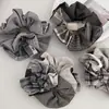 Accesorio para Cola de Caballo de Tela de Alta Elasticidad con Fruncido en la Cintura Delgada, Estilo Mori, Cuadros Patchwork Estilo Coreano para Mujeres