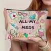 Bolsa Cosmética Estampada, Bolsa Portátil de Mano para Almacenamiento y Viaje, Neceser de Gran Capacidad, Diseño Urbano Simple de Bloques de Color