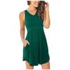 Estación independiente Amazon más vendido vestido liso sin mangas de cuello en V Europa y Estados Unidos transfronterizo explosivo vestido de bolsillo tipo chaleco