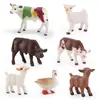 Set de Modelos de Cría de Animales Reales Simulados, Vaca Lechera, Cordero y Ganso, Juguete Adorno de Escena de Granja Estática