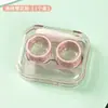 Estojo Portátil para Lentes de Contato, Simples e Fofo, Caixa de Armazenamento Companheira Estilo Ins para Meninas, Estojo Transparente de Alta Qualidade para Lentes de Beleza