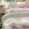 Conjunto de Quatro Peças com Gravata Borboleta de Algodão Lavado Estilo Gravata para Estudantes, Conjunto de Três Peças para Estudantes, Conjunto de Quatro Peças de Algodão Lavado para Dormitórios Estudantis