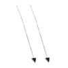 Pendientes largos de plata de ley S925 con forma de triángulo negro, elegantes, estilo coreano, con personalidad sencilla, accesorios para mujer