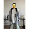 Sudadera con capucha de retazos de bloque de color retro americano, suelta, estilo deportivo, chaqueta con capucha para hombre, primavera y otoño, sudadera con capucha para hombre