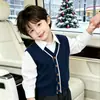 2026 Nuevo Estilo Chaleco de Punto Estilo Academia para Niños y Niñas, Chaleco Suéter de Algodón Ligero como Ropa Exterior para Niños Mayores