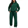 Conjunto de sudadera con capucha de color liso estilo europeo y americano, otoño e invierno, corte holgado, sin cordones, pantalones de chándal rectos de pierna ancha, popular conjunto de dos piezas