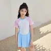 Maiô Esportivo Feminino 2025 Nova Moda Peça Única Saia Manga Curta Proteção Solar Meia-Idade e Alunos Mais Velhos Roupa de Banho Aliexpress