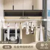 Estante para secar ropa de venta caliente, instalación sin taladro, tendedero retráctil para balcón, barra ajustable para cortina de ducha para dormitorios