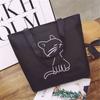 Bolsa de Lona de Ombro Único Bolsa de Pano Simples Artística Feminina Bolsa de Mão Casual Bolsa de Compras Mochila Escolar Artística para Estudante Bolsa Suplementar