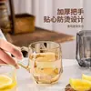 Taza de Té de Flor de Vidrio Hexagonal Creativa, Vaso de Agua para el Hogar, Taza de Leche, Vaso de Jugo, Vaso para Bebidas, Taza Grande, Venta al por Mayor por Fabricante