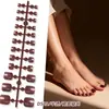 Tiras de Uñas de Pies de Alto Brillo Más Vendidas de Amazon, Paquete de 24 Piezas, Parches para Uñas de Color Sólido, Sin Sellador, Uñas Postizas