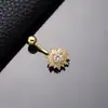 Piercing Espiral de Zirconia de Colores de Venta Caliente Transfronterizo Clavo para Ombligo Estilo Europeo y Americano Flor Mariposa Alas Doradas Corazón Botón de Ombligo