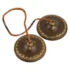Platillo de cobre antiguo creativo de ocho tesoros de latón, pequeño platillo ligero, campana, adornos retro, campana hecha a mano
