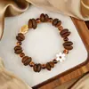 Pulseras de Granos de Café Reales al por Mayor para Fabricantes con Sabor a Café, Pulseras de Cuentas de Jingdezhen, Accesorios de Mano para Hombres y Mujeres, Souvenirs de Viaje