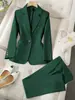 En Stock 2026 Nuevo Conjunto de Traje para Mujer para el Trabajo, Moderno Casual Estilo Europeo y Americano, Chaqueta y Pantalones de Dos Piezas de Corte Entallado