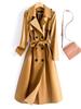 Jaqueta de Couro Atacado Transfronteiriça para Mulheres, Trench Coat Longo de Pele de Ovelha Slim Fit, Versátil e Emagrecedor, Estilo Coreano, Casaco Tendência Plus Size