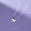 Collar de Flor de Lirio del Valle con Lazo para Mujer Plata de Ley S999 Dulce Bosque Flor Escarchada Cadena para Clavícula de Plata Pura Joyería al por Mayor
