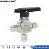 Fornecer válvula de esfera com luva de três vias capilar de 1/8" (SS316) Válvula de esfera de três vias reversível de 1/8" mm