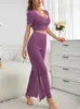 2025 Pijama Nova para Casa Roupa Feminina Conjunto Sofisticado Doce Laço Modelagem Slim Calças com Fenda Roupa de Casa