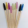 Venta al por mayor de fábrica cepillo para máscara de pestañas de nailon y bambú mango de bambú cepillo para máscara de pestañas poste de bambú cepillo para máscara de pestañas 50 por paquete