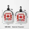 Bolsa de Almacenamiento para Auriculares con Cable, Bolsa de Transporte Portátil, Tarjetero, Billetera para Monedas, Copa Mundial de Fútbol Transfronteriza 2026, Bandera Nacional