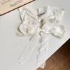 Scrunchie de Encaje Blanco Puro Dulce Romántico Estilo Francés Bufanda Cuadrada con Temperamento de Hada para Coleta Baja Accesorio para el Cabello