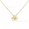 Vanjia Diseño de Nicho de Alta Gama Collar de Trébol de Flor Completa con Diamantes Aretes de Trébol de un Solo Diamante Pulsera Mismo Estilo de Influencer