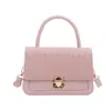 Bolso de mano con solapa tejida, bolso cuadrado pequeño para mujer, con cierre de metal, estilo vintage, bolso cruzado simple, suministro al por mayor
